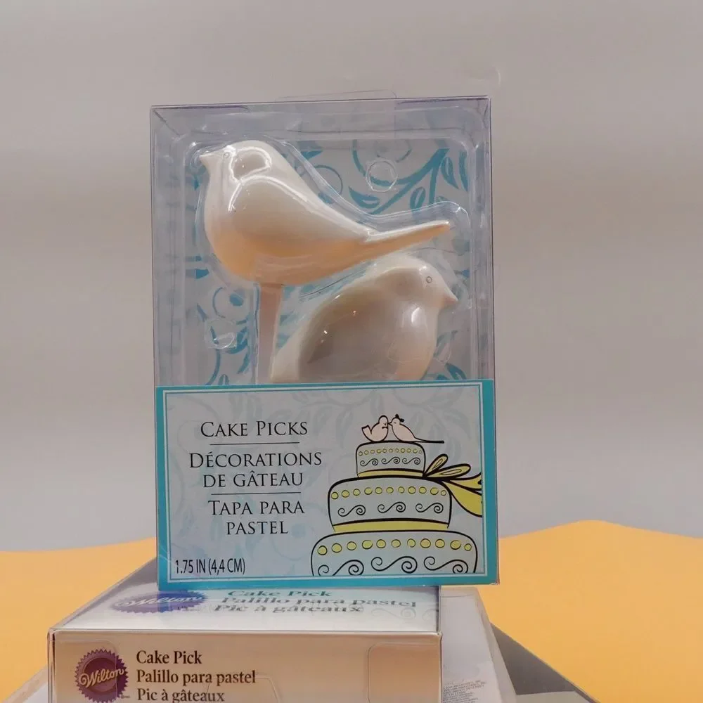 Wilton & Celebrate It Wedding Cake Topper Lot - 5pc Heart & Love Birds